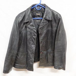 Tannery West Black Leather Jacket with thinsulate removeable liner XL